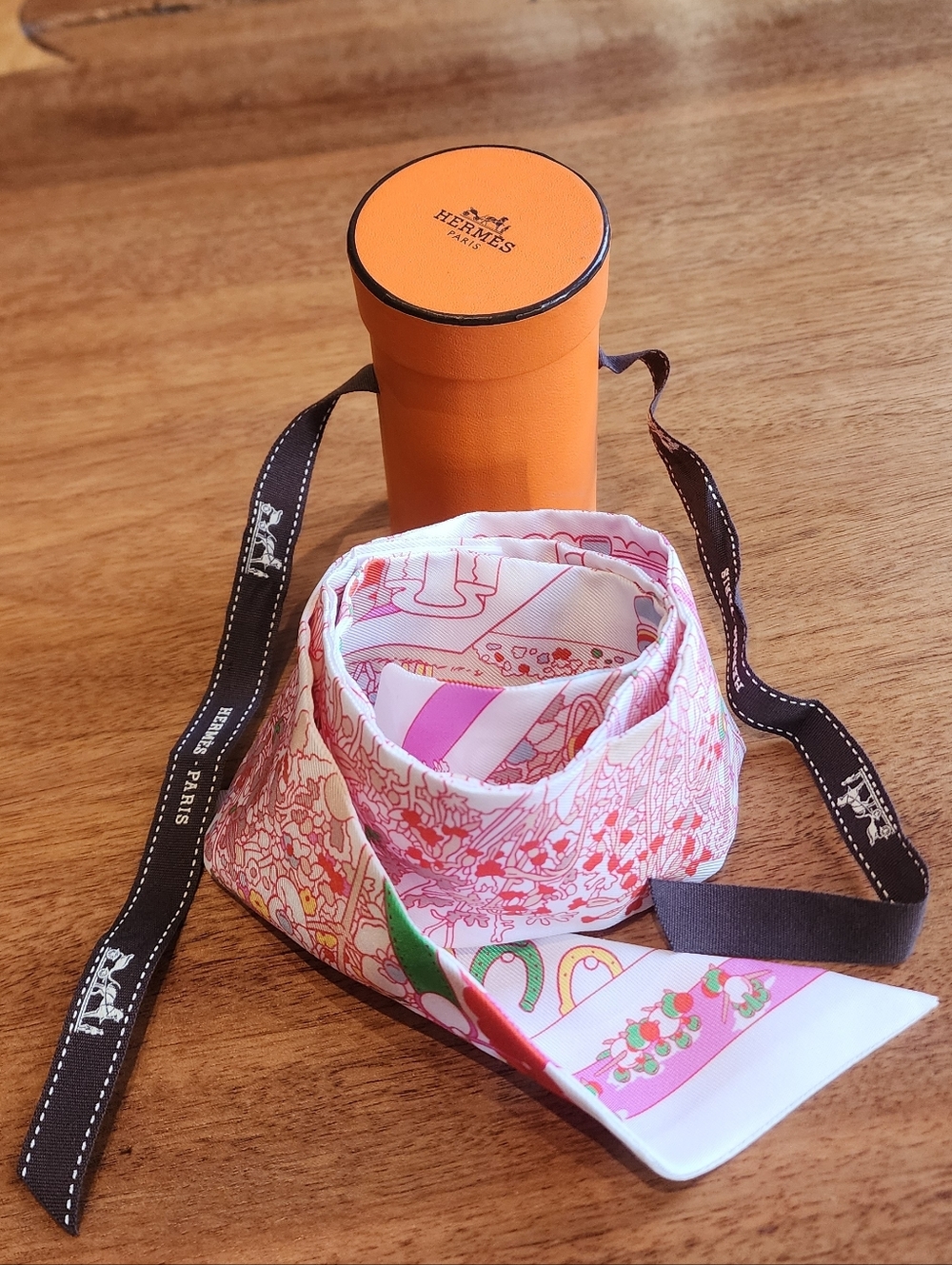 Hermes Pony Pit Stop Twilly Silk Scarf
